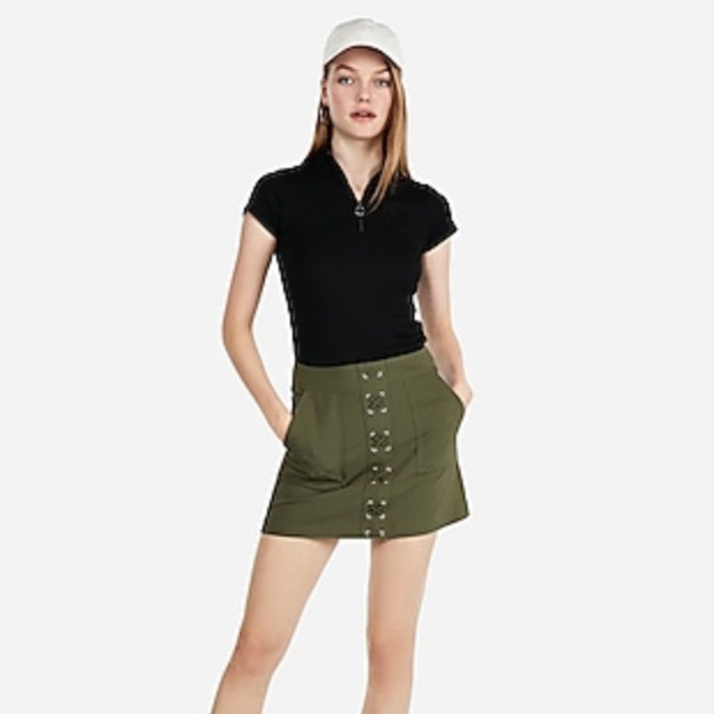 Express Lace Up Mini Skirt Size 0
